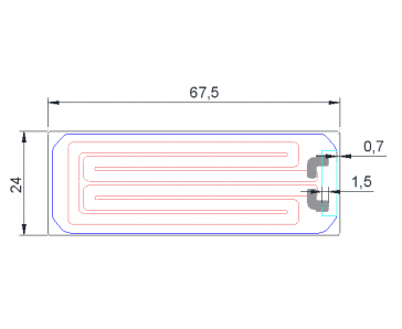 不锈钢石墨烯发热板 67.5-24SUS-12V/47W